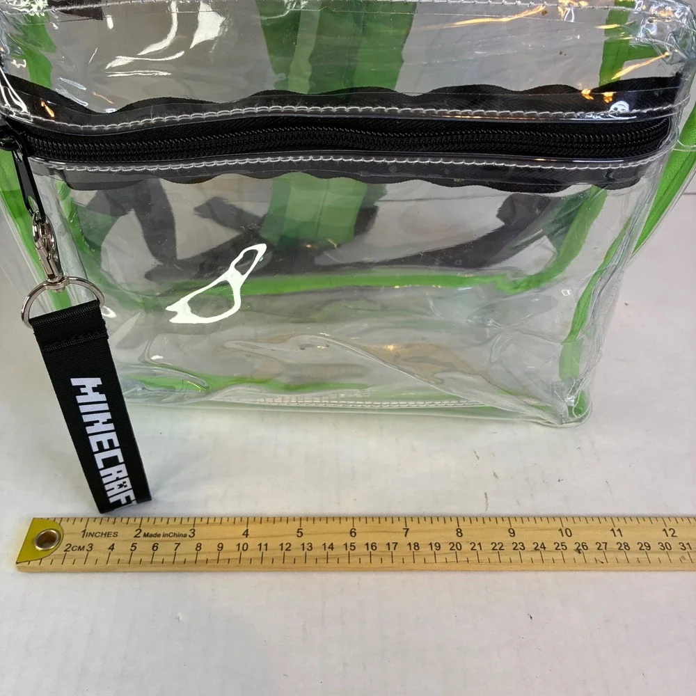 Minecraft Creeper Clear Backpack Bioworld Green Transparent School Bag 15 inch